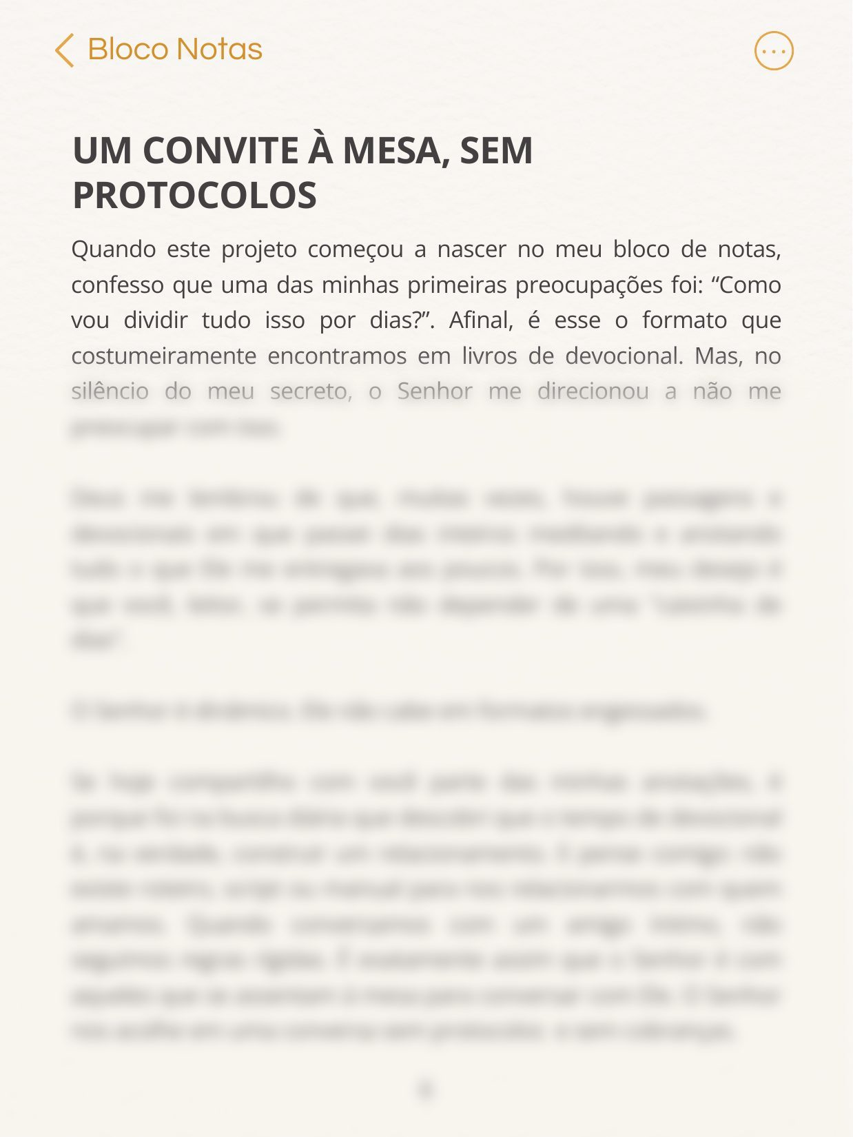 Página Um convite à mesa, sem protocolos.