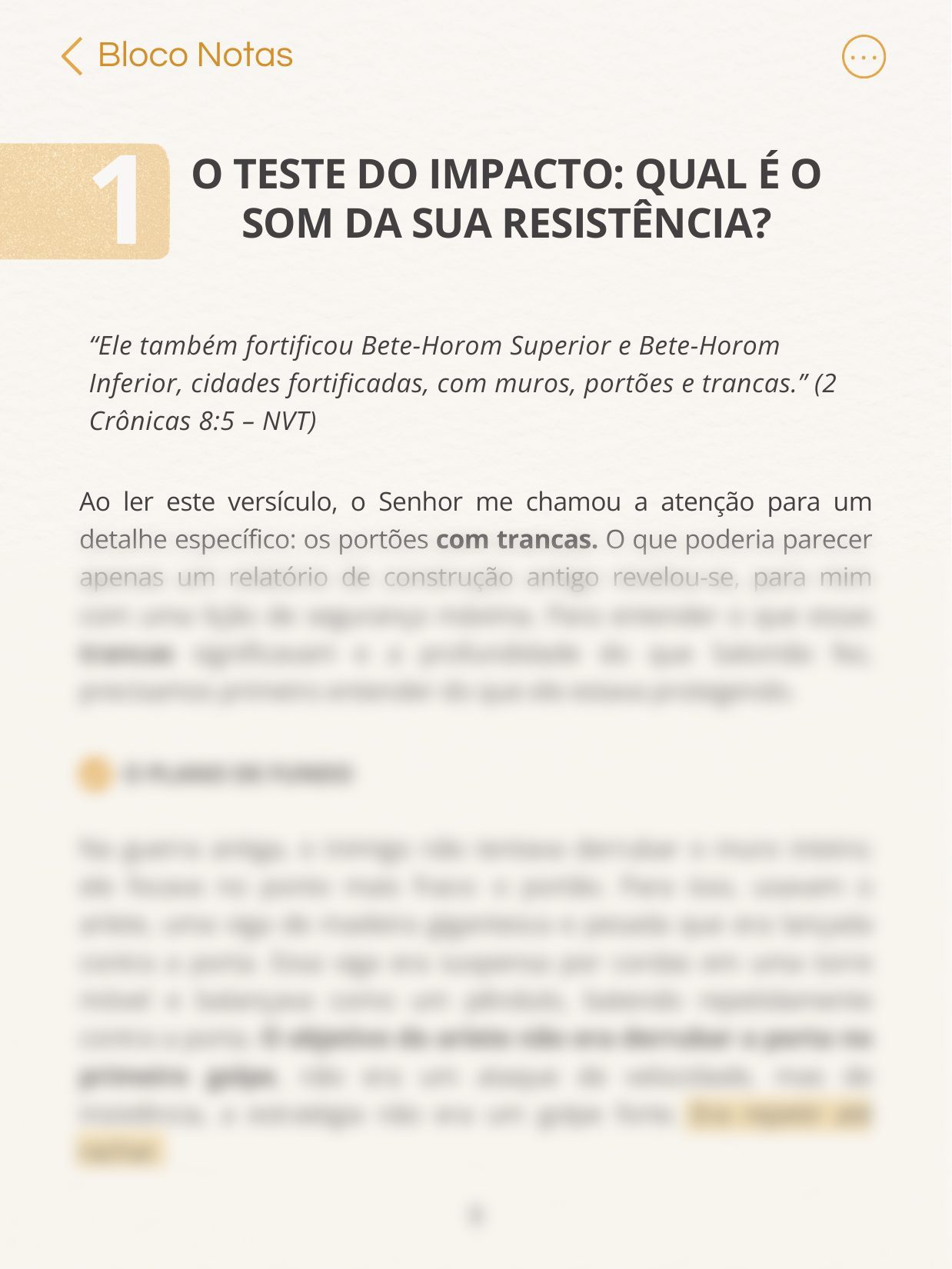Abertura do capítulo 1, O teste do impacto.